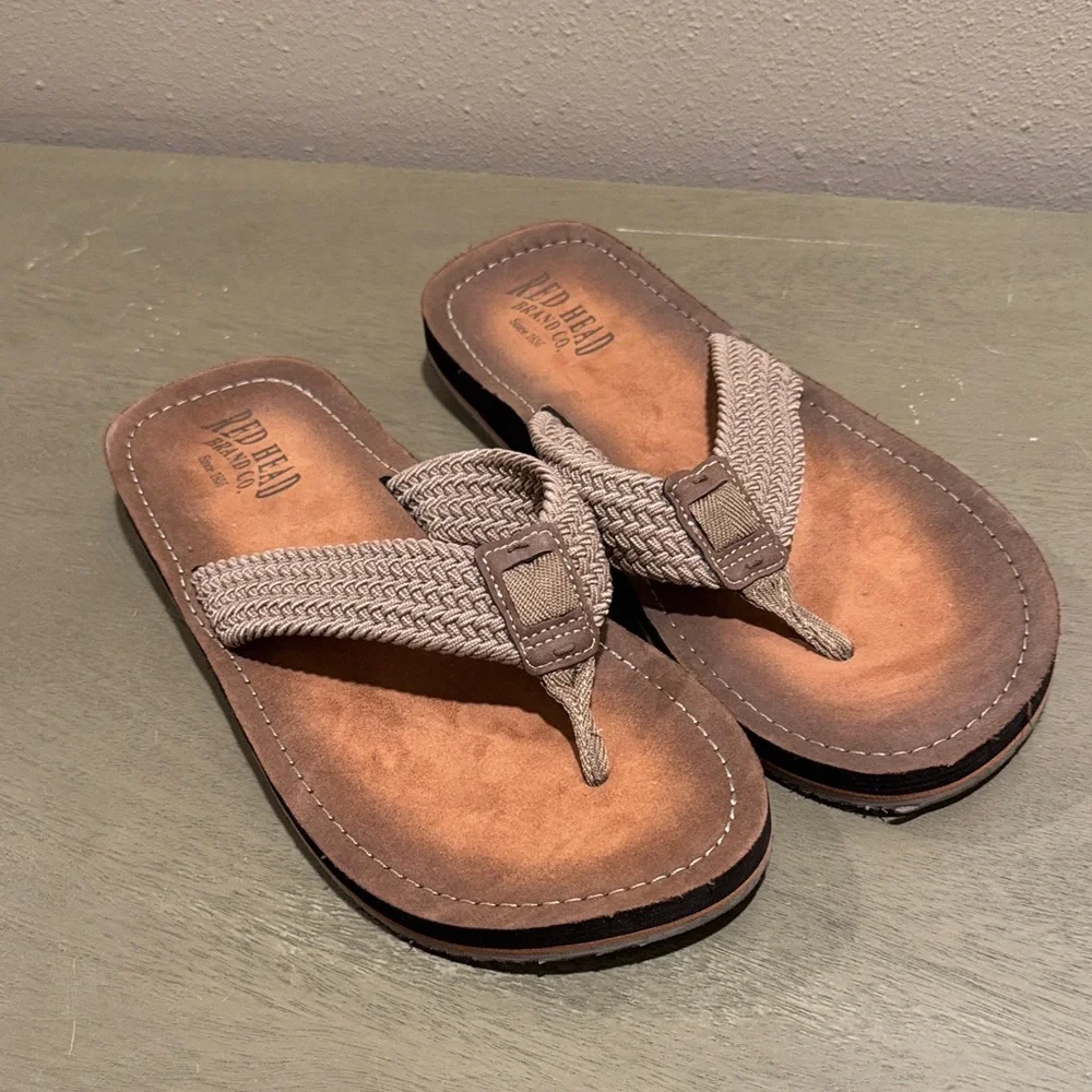 RedHead Men's Tan Braided Sandals (see measurements)
